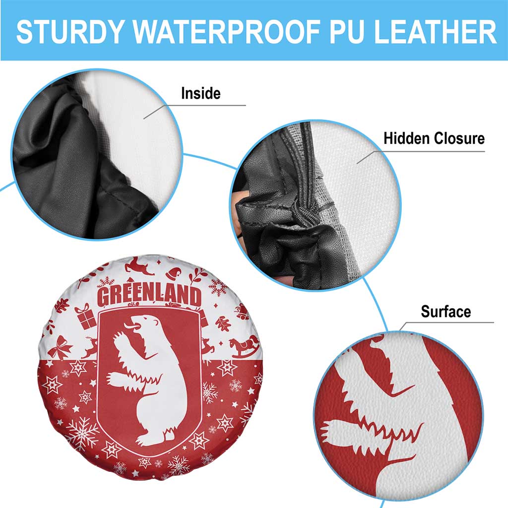 Greenland Christmas Spare Tire Cover Land of Ice Heart of Fire - Wonder Print Shop