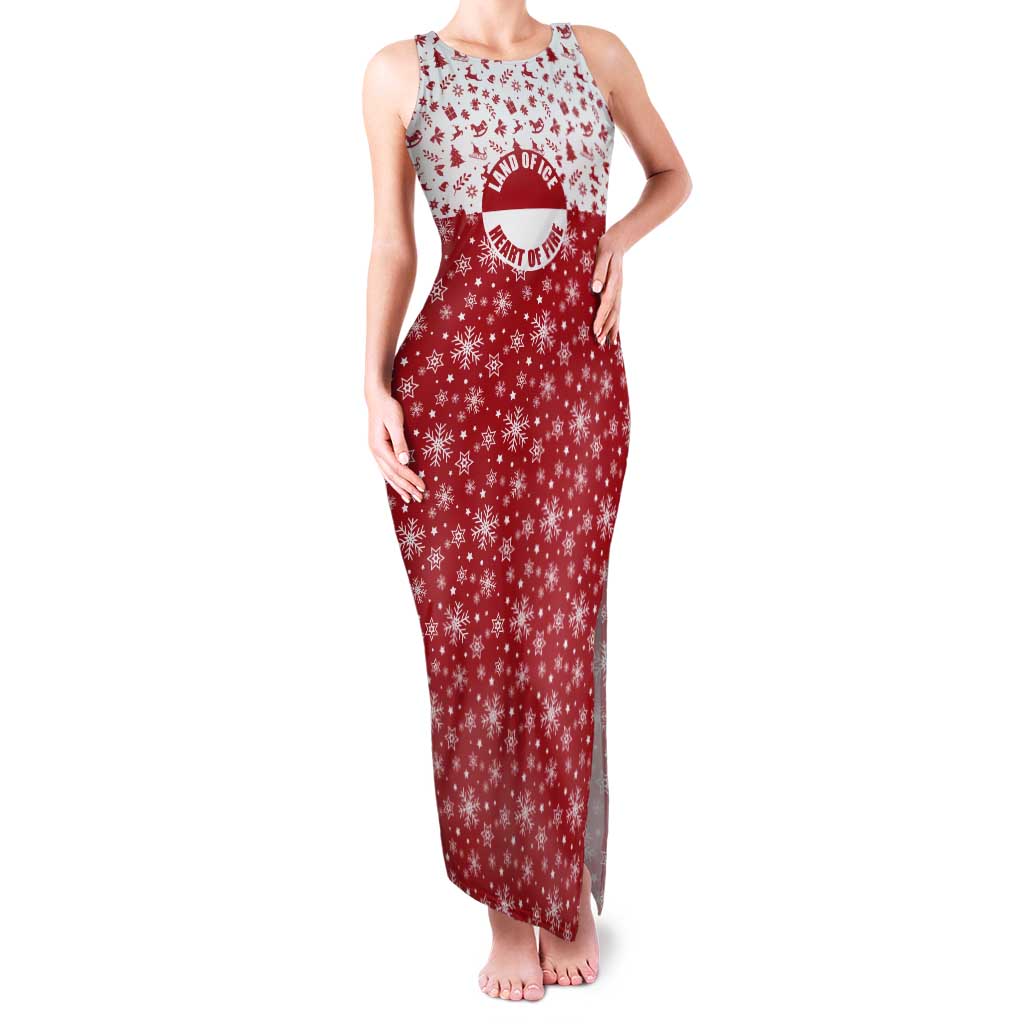 Greenland Christmas Tank Maxi Dress Land of Ice Heart of Fire - Wonder Print Shop