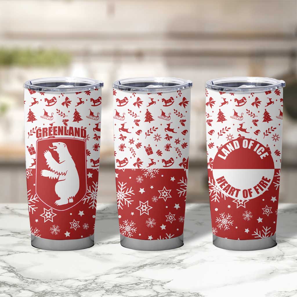 Greenland Christmas Tumbler Cup Land of Ice Heart of Fire - Wonder Print Shop