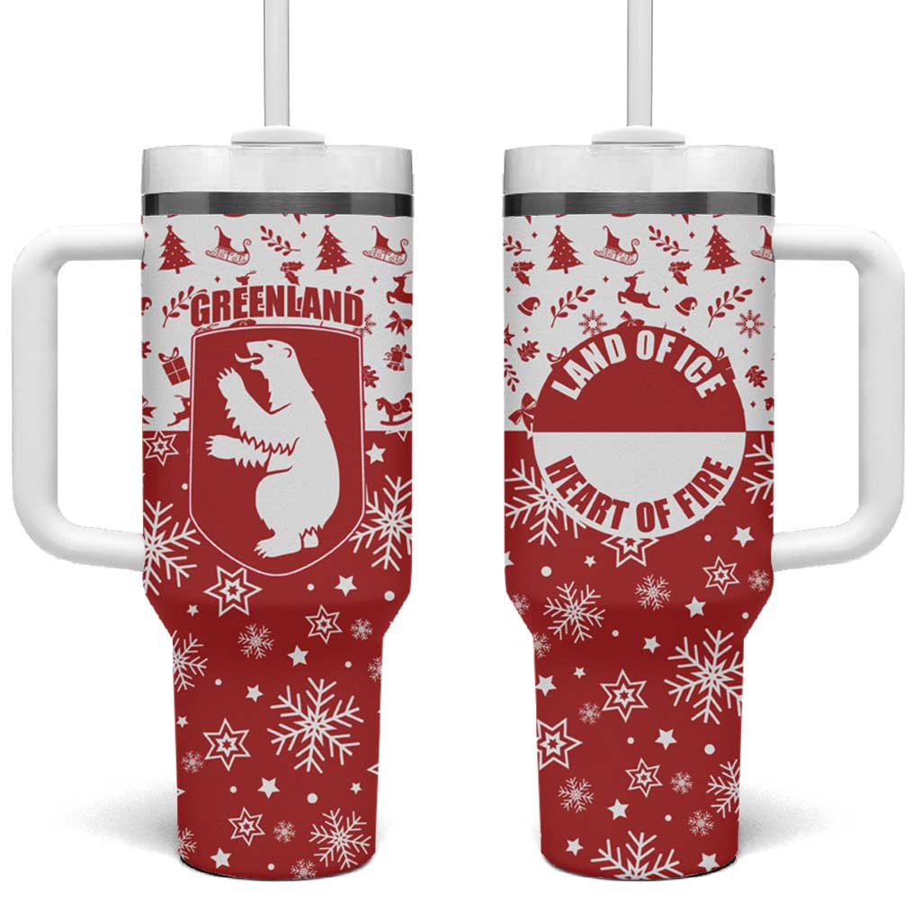 Greenland Christmas Tumbler With Handle Land of Ice Heart of Fire - Wonder Print Shop