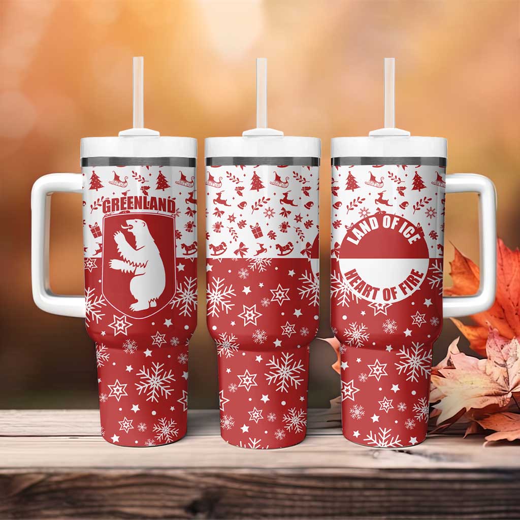 Greenland Christmas Tumbler With Handle Land of Ice Heart of Fire - Wonder Print Shop