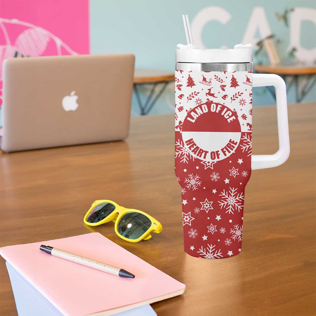 Greenland Christmas Tumbler With Handle Land of Ice Heart of Fire - Wonder Print Shop