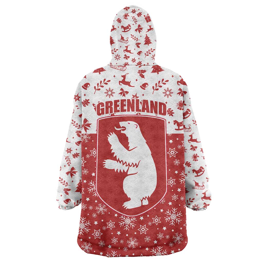 Greenland Christmas Wearable Blanket Hoodie Land of Ice Heart of Fire - Wonder Print Shop