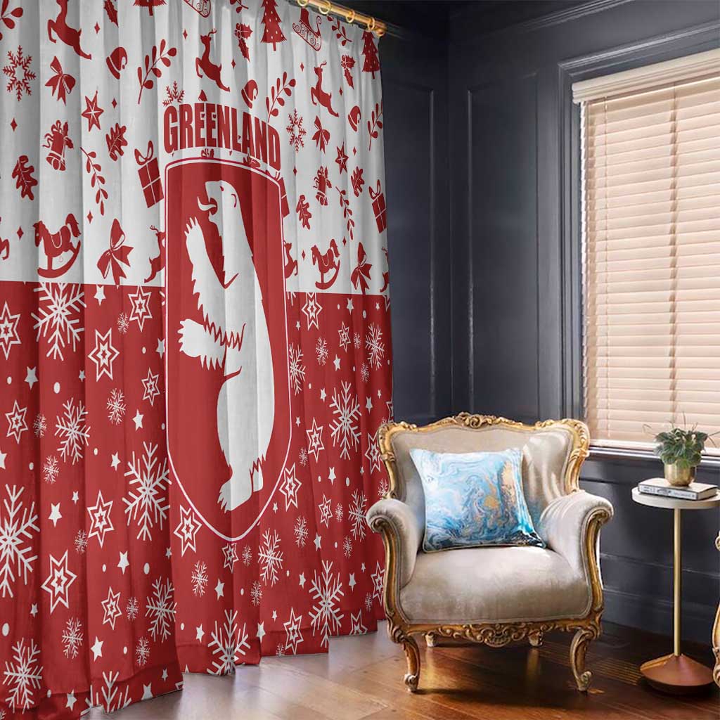 Greenland Christmas Window Curtain Land of Ice Heart of Fire - Wonder Print Shop