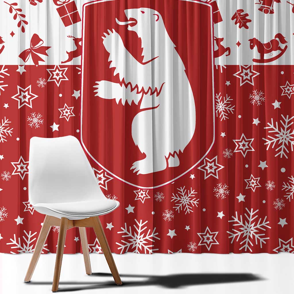 Greenland Christmas Window Curtain Land of Ice Heart of Fire - Wonder Print Shop