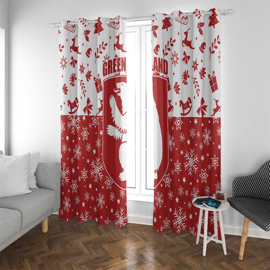 Greenland Christmas Window Curtain Land of Ice Heart of Fire - Wonder Print Shop