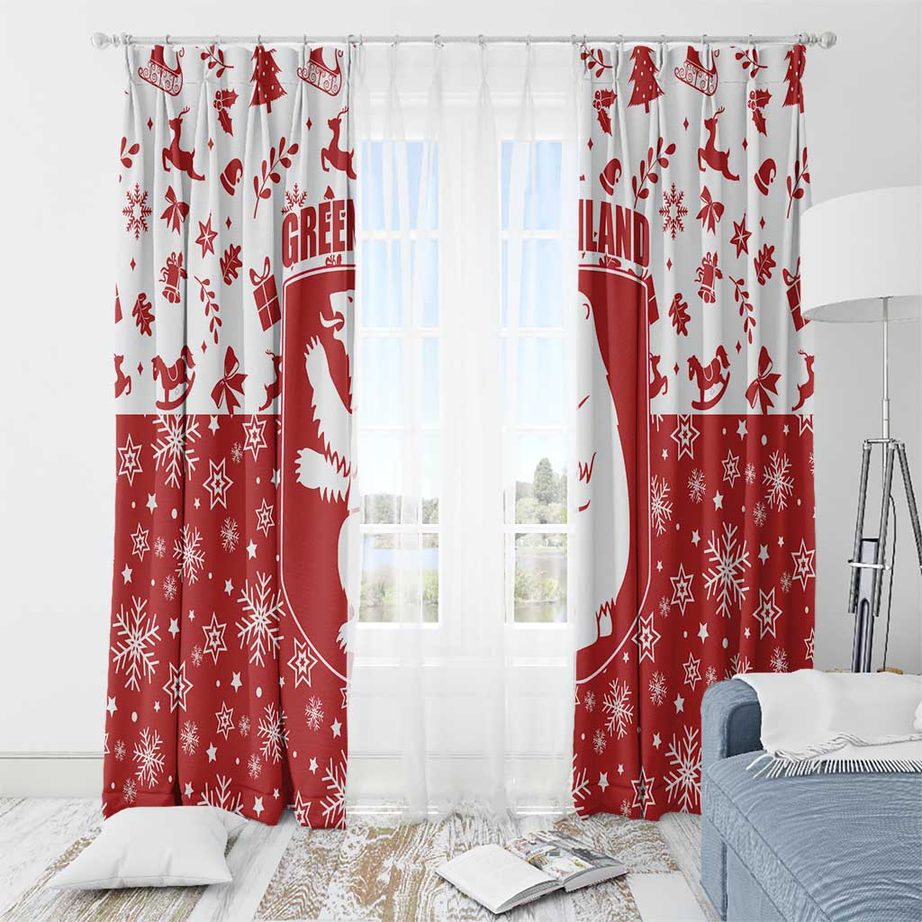 Greenland Christmas Window Curtain Land of Ice Heart of Fire - Wonder Print Shop