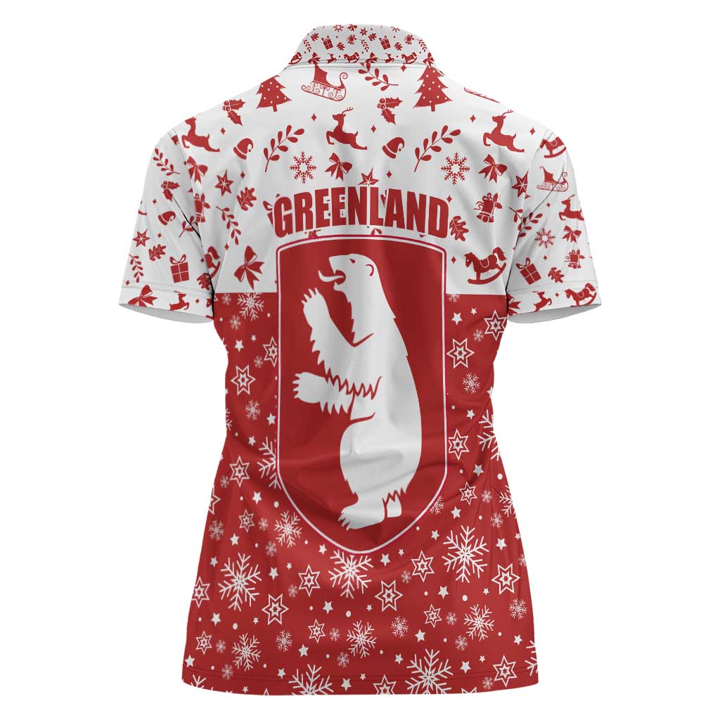 Greenland Christmas Women Polo Shirt Land of Ice Heart of Fire - Wonder Print Shop