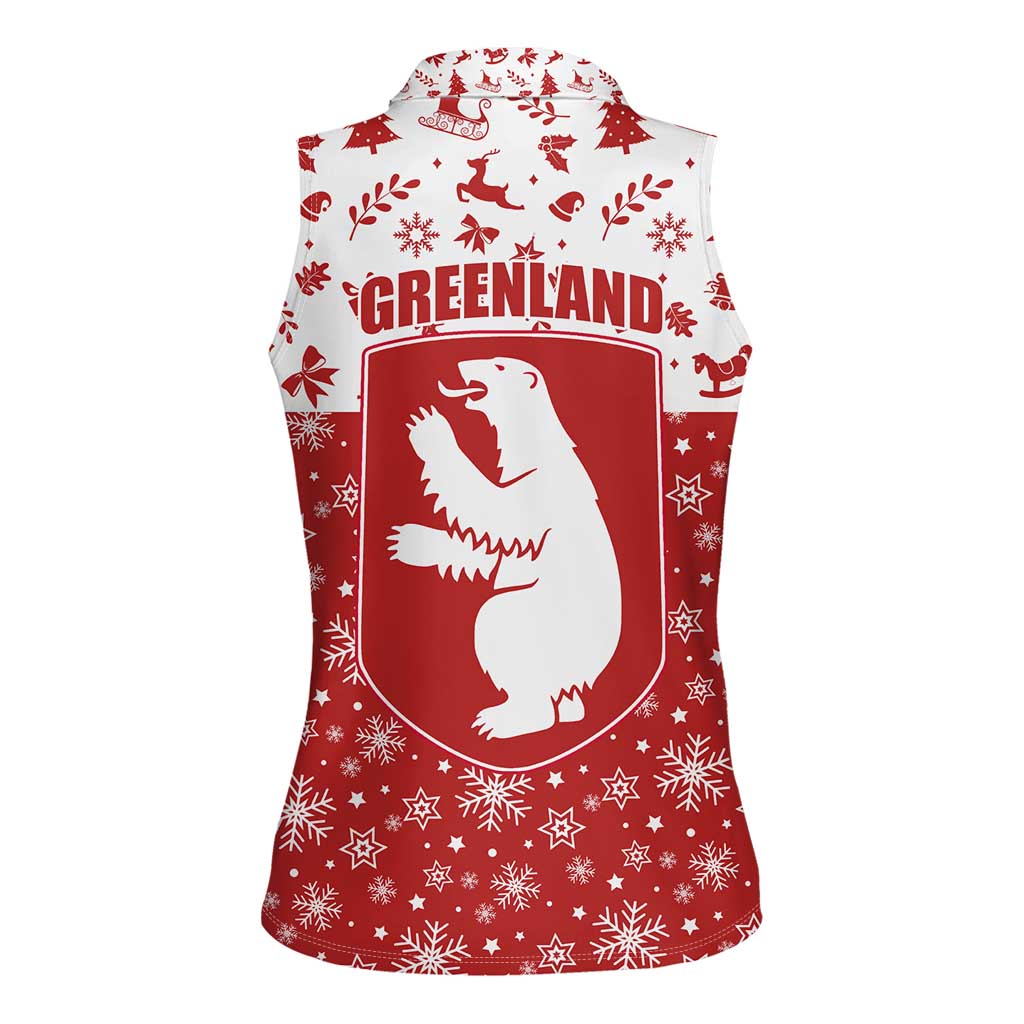 Greenland Christmas Women Sleeveless Polo Shirt Land of Ice Heart of Fire - Wonder Print Shop