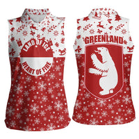 Greenland Christmas Women Sleeveless Polo Shirt Land of Ice Heart of Fire - Wonder Print Shop