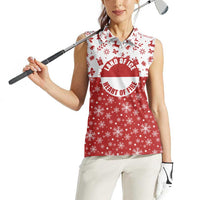 Greenland Christmas Women Sleeveless Polo Shirt Land of Ice Heart of Fire - Wonder Print Shop