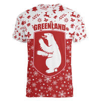 Greenland Christmas Women V-Neck T-Shirt Land of Ice Heart of Fire - Wonder Print Shop