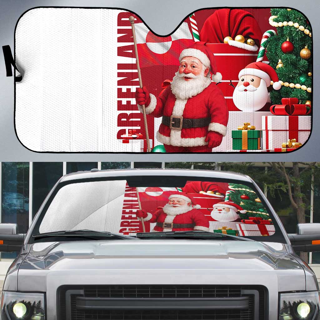 Greenland Santa Christmas Auto Sun Shade Nordic Holiday Pride Design - Wonder Print Shop