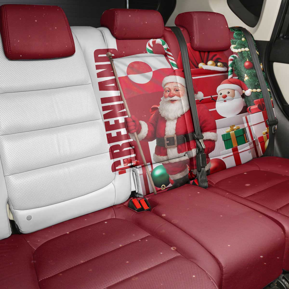 Greenland Santa Christmas Back Car Seat Cover Nordic Holiday Pride Design - Wonder Print Shop