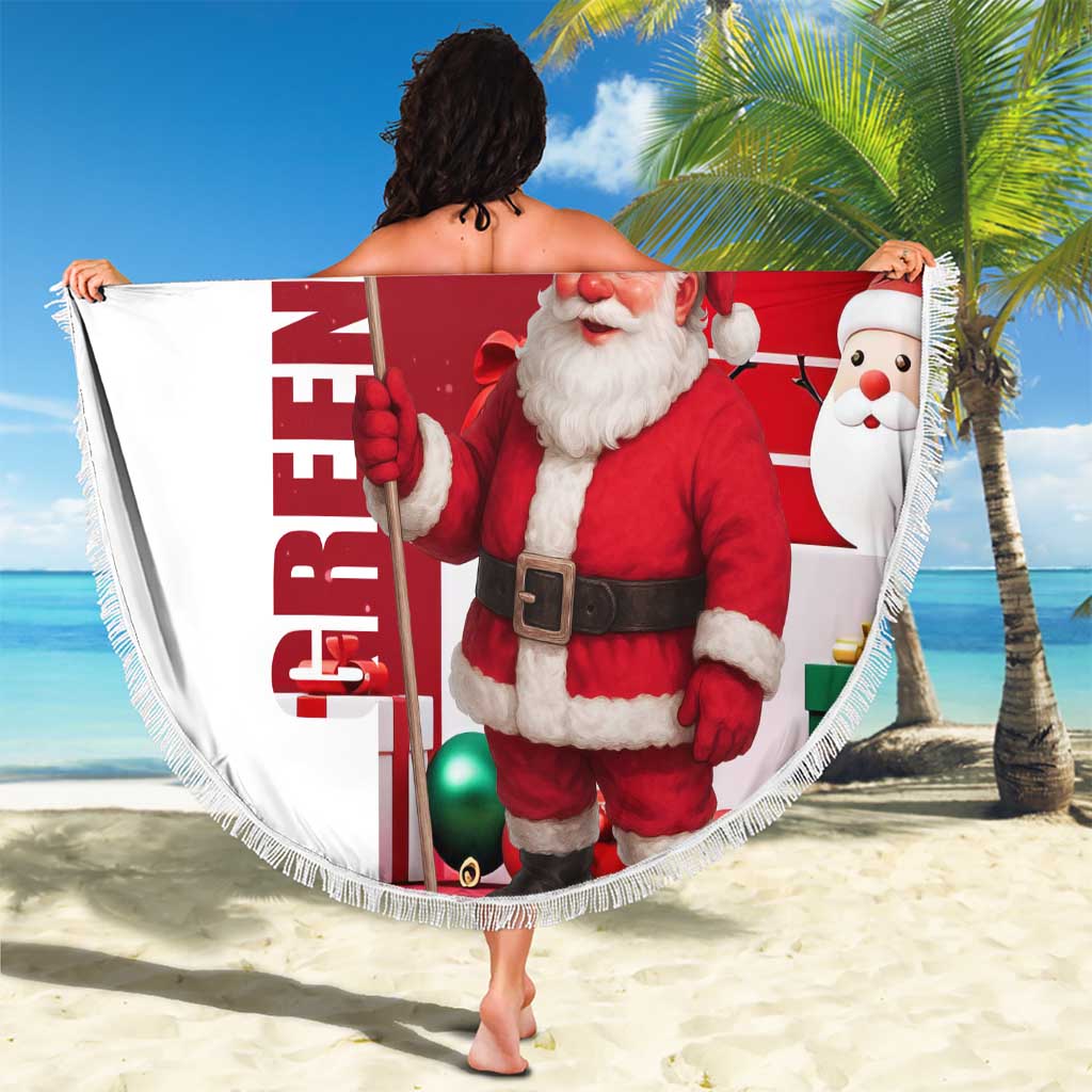 Greenland Santa Christmas Beach Blanket Nordic Holiday Pride Design - Wonder Print Shop