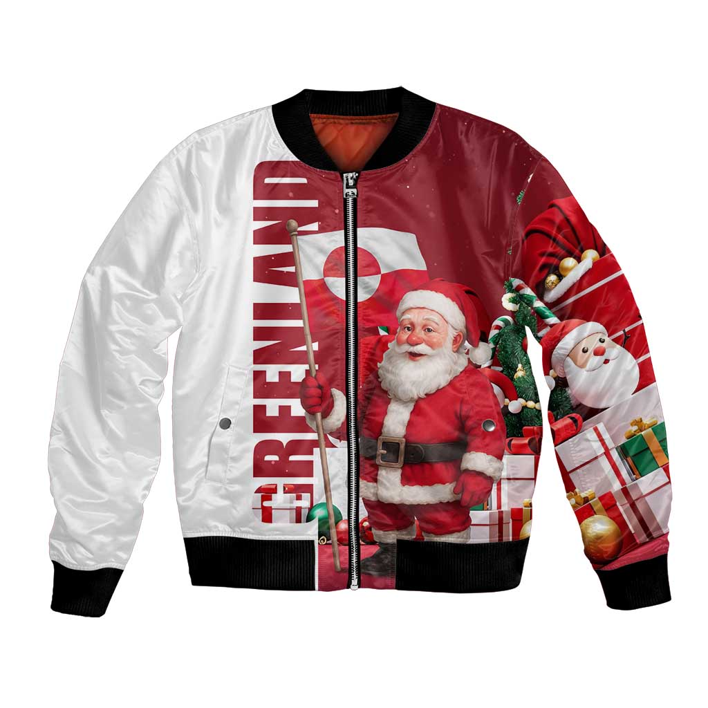 Greenland Santa Christmas Bomber Jacket Nordic Holiday Pride Design - Wonder Print Shop