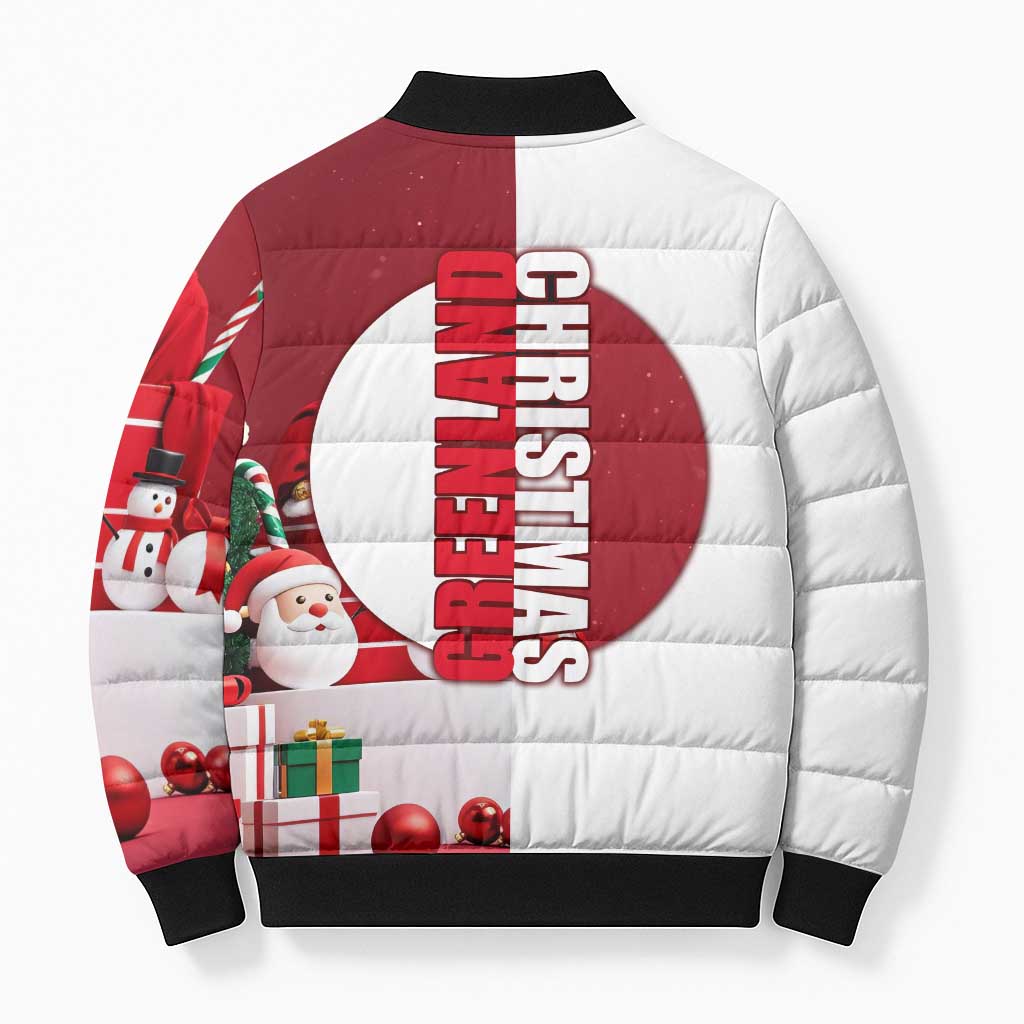 Greenland Santa Christmas Bomber Puffer Jacket Nordic Holiday Pride Design - Wonder Print Shop