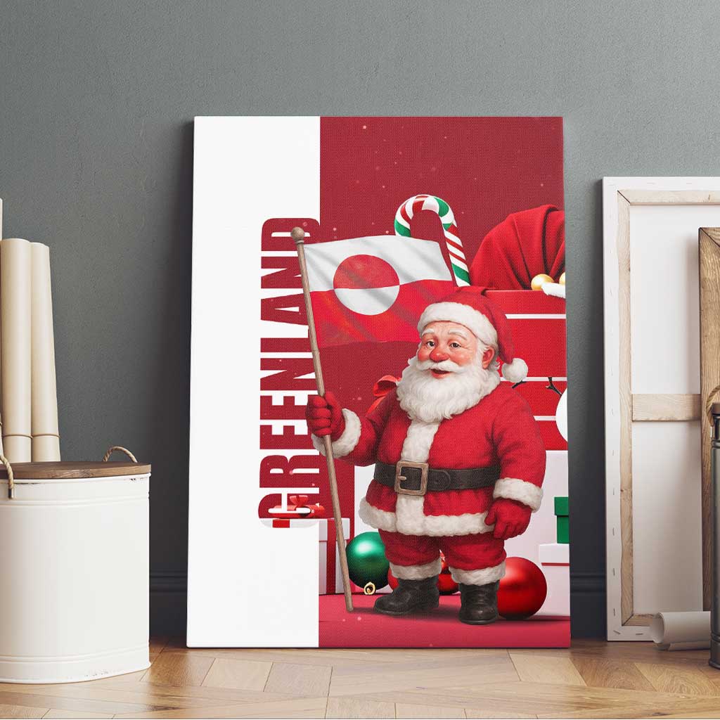 Greenland Santa Christmas Canvas Wall Art Nordic Holiday Pride Design - Wonder Print Shop