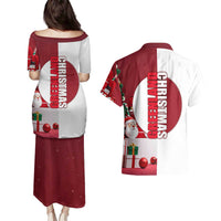 Greenland Santa Christmas Couples Matching Puletasi and Hawaiian Shirt Nordic Holiday Pride Design - Wonder Print Shop