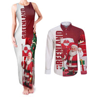 Greenland Santa Christmas Couples Matching Tank Maxi Dress and Long Sleeve Button Shirt Nordic Holiday Pride Design - Wonder Print Shop