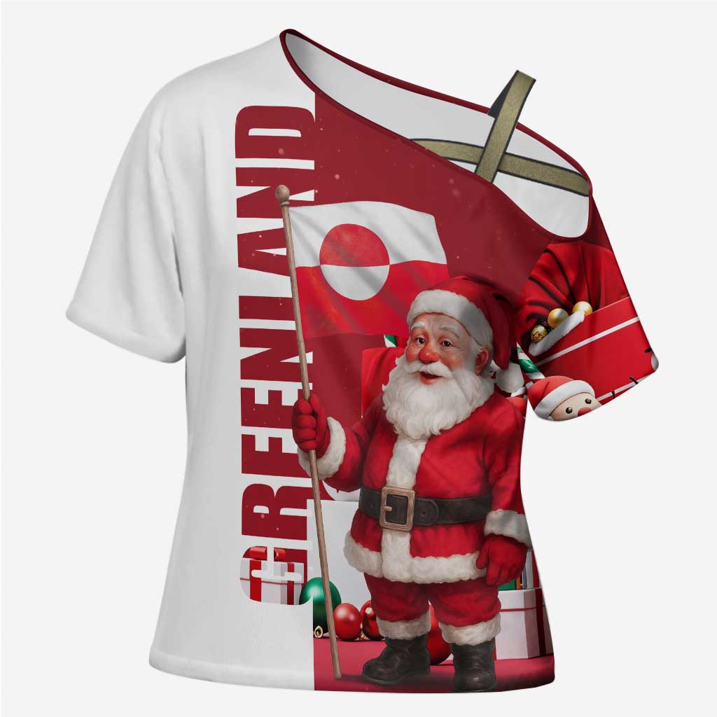 Greenland Santa Christmas Cross Shoulder Shirt Nordic Holiday Pride Design - Wonder Print Shop