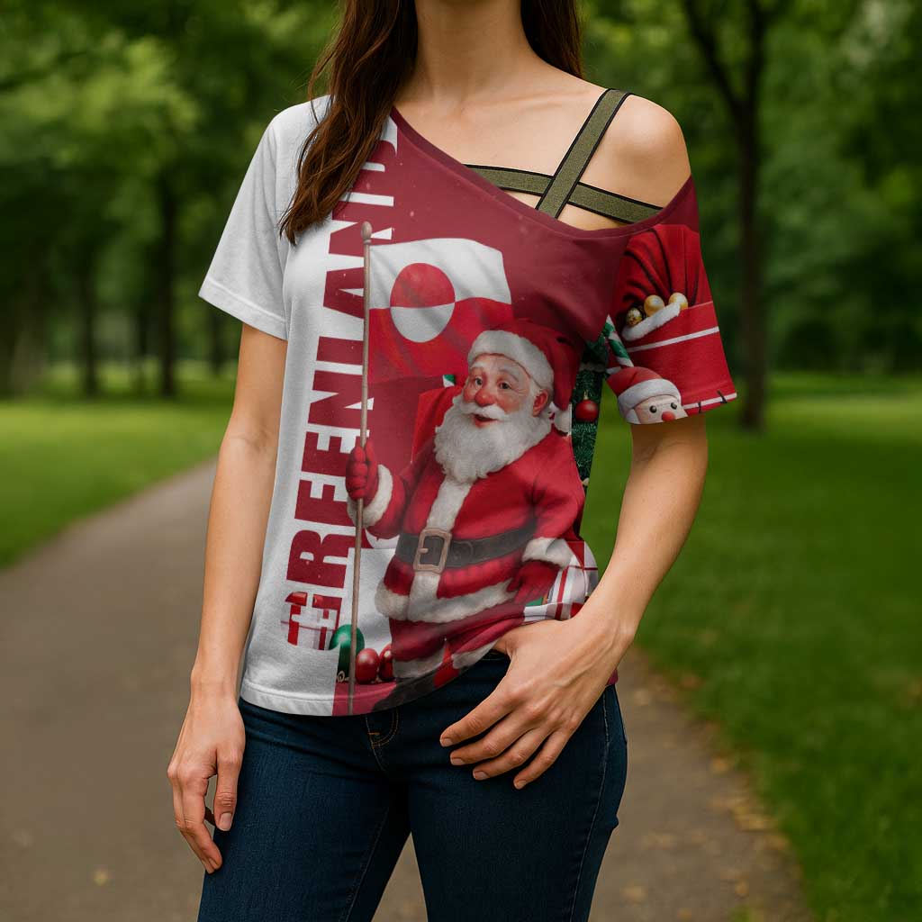 Greenland Santa Christmas Cross Shoulder Shirt Nordic Holiday Pride Design - Wonder Print Shop