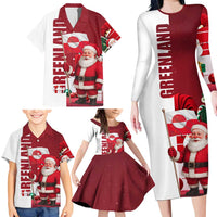 Greenland Santa Christmas Family Matching Long Sleeve Bodycon Dress and Hawaiian Shirt Nordic Holiday Pride Design - Wonder Print Shop