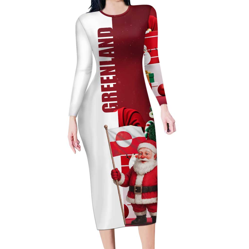 Greenland Santa Christmas Family Matching Long Sleeve Bodycon Dress and Hawaiian Shirt Nordic Holiday Pride Design - Wonder Print Shop