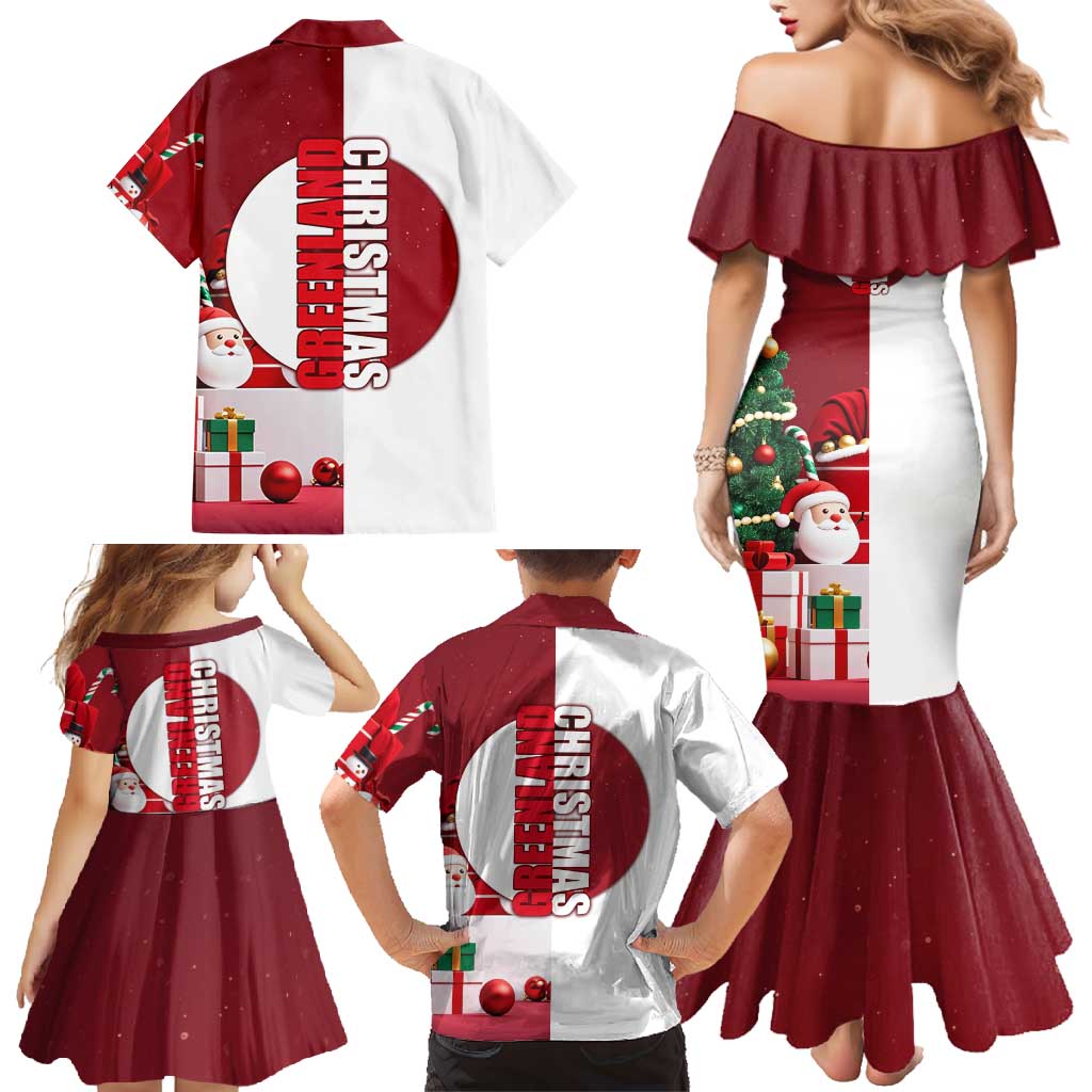 Greenland Santa Christmas Family Matching Mermaid Dress and Hawaiian Shirt Nordic Holiday Pride Design - Wonder Print Shop