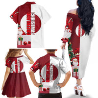 Greenland Santa Christmas Family Matching Off The Shoulder Long Sleeve Dress and Hawaiian Shirt Nordic Holiday Pride Design - Wonder Print Shop