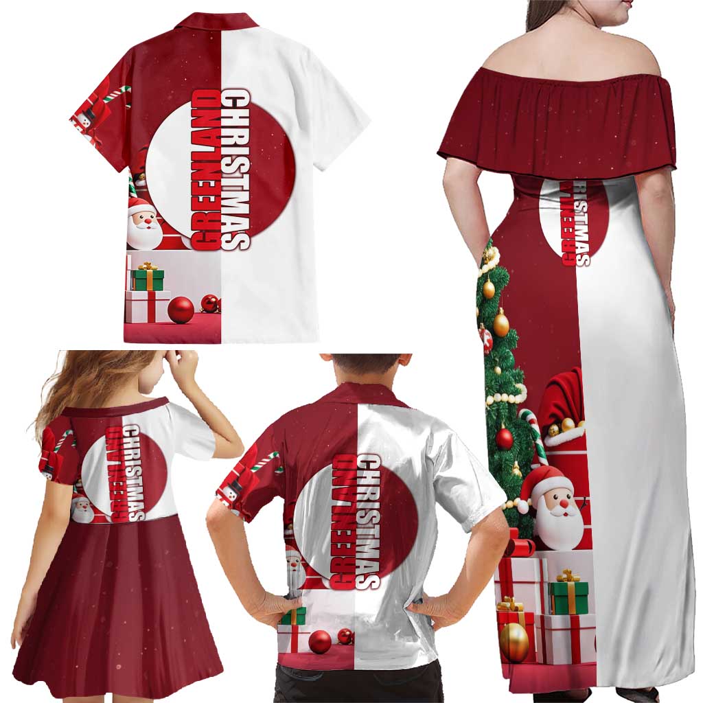 Greenland Santa Christmas Family Matching Off Shoulder Maxi Dress and Hawaiian Shirt Nordic Holiday Pride Design - Wonder Print Shop