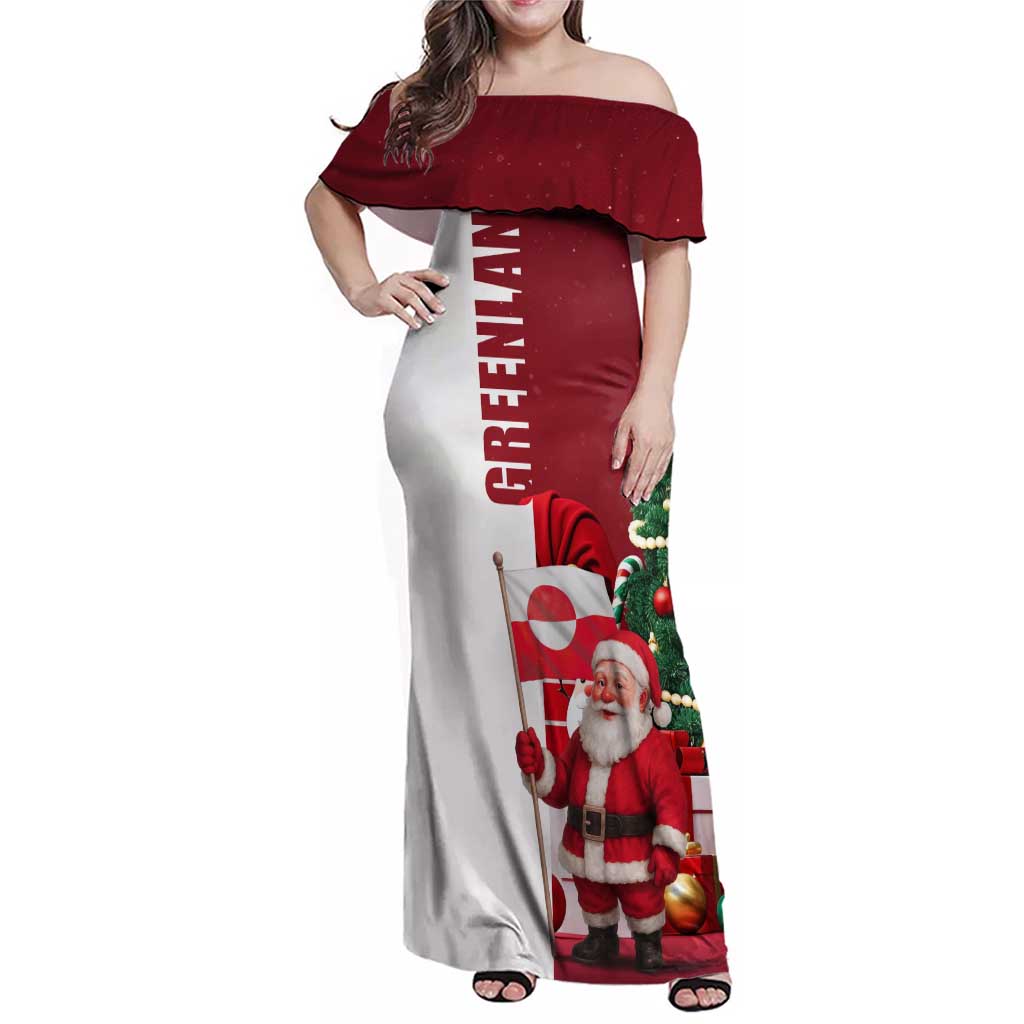 Greenland Santa Christmas Family Matching Off Shoulder Maxi Dress and Hawaiian Shirt Nordic Holiday Pride Design - Wonder Print Shop
