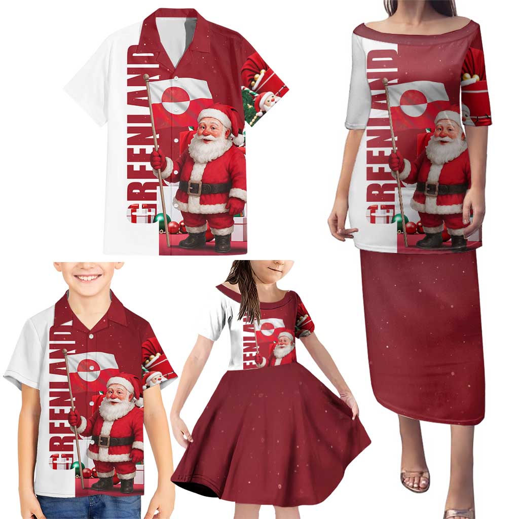Greenland Santa Christmas Family Matching Puletasi and Hawaiian Shirt Nordic Holiday Pride Design - Wonder Print Shop