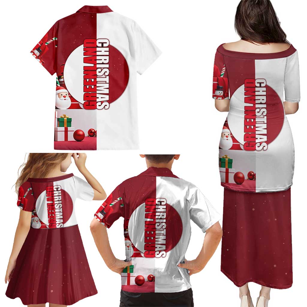 Greenland Santa Christmas Family Matching Puletasi and Hawaiian Shirt Nordic Holiday Pride Design - Wonder Print Shop