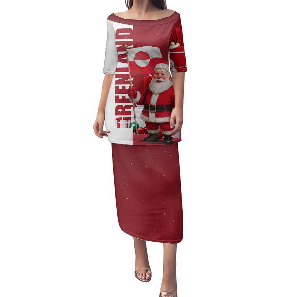 Greenland Santa Christmas Family Matching Puletasi and Hawaiian Shirt Nordic Holiday Pride Design - Wonder Print Shop