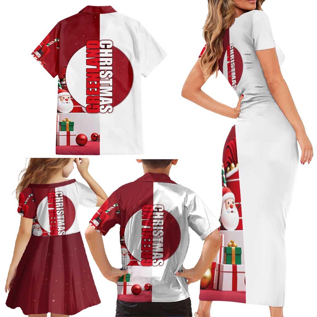 Greenland Santa Christmas Family Matching Short Sleeve Bodycon Dress and Hawaiian Shirt Nordic Holiday Pride Design - Wonder Print Shop