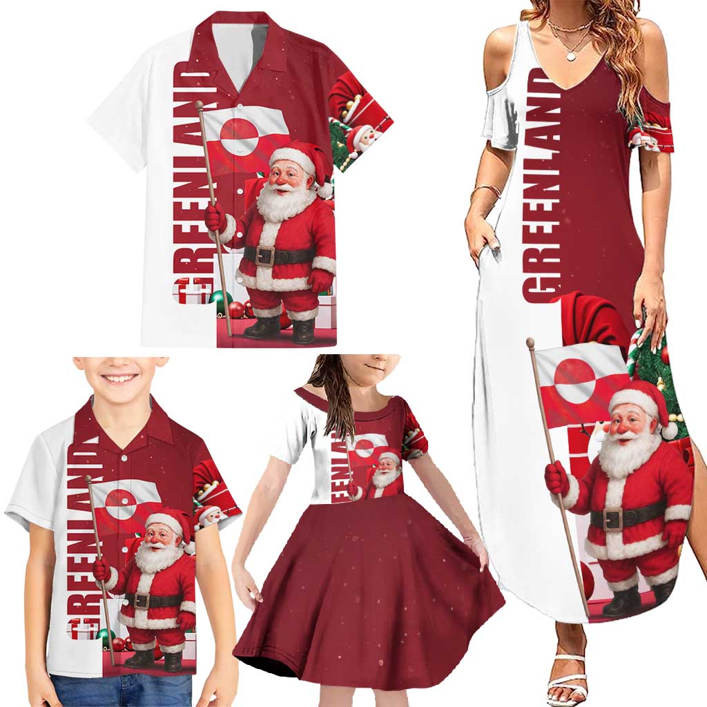 Greenland Santa Christmas Family Matching Summer Maxi Dress and Hawaiian Shirt Nordic Holiday Pride Design - Wonder Print Shop