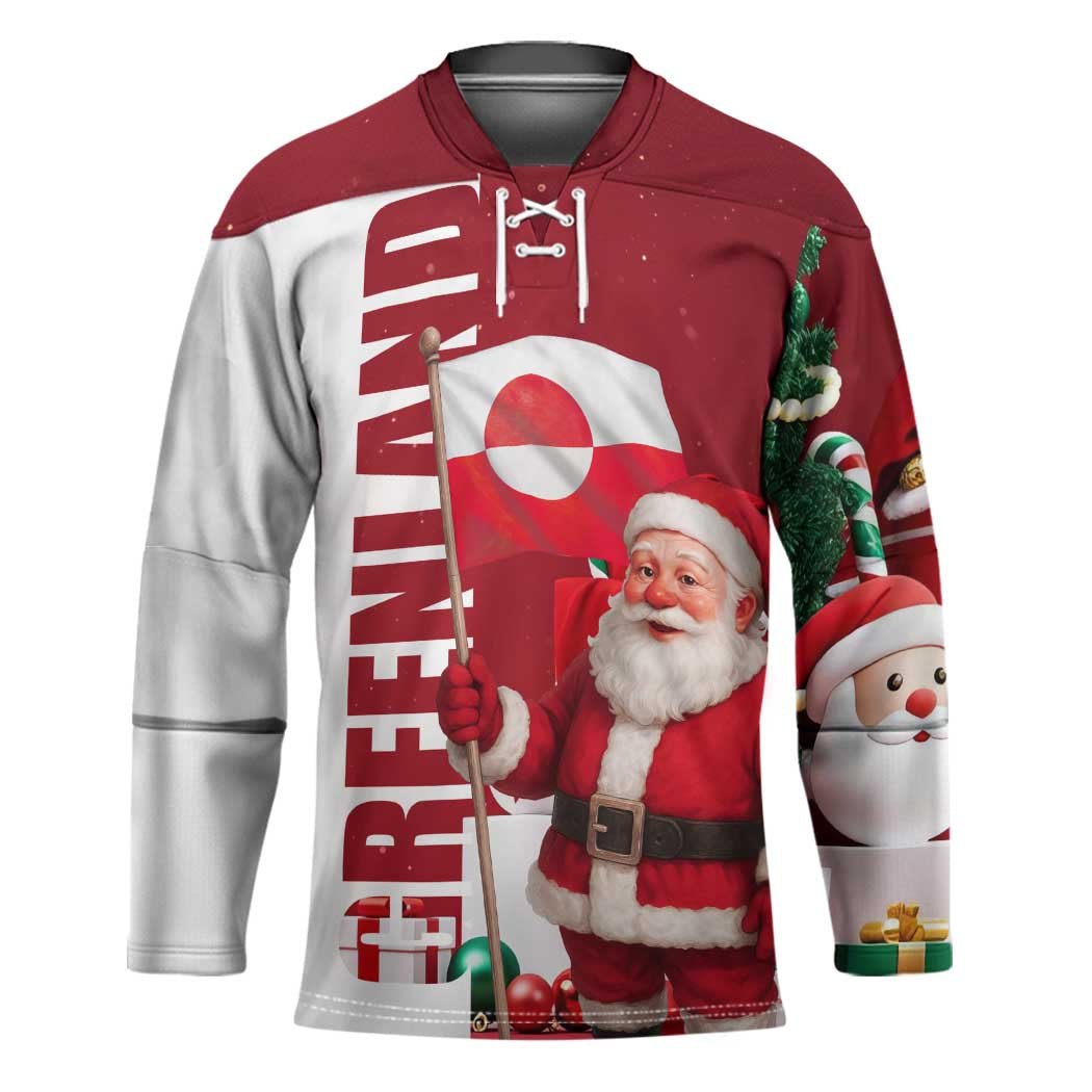 Greenland Santa Christmas Hockey Jersey Nordic Holiday Pride Design - Wonder Print Shop