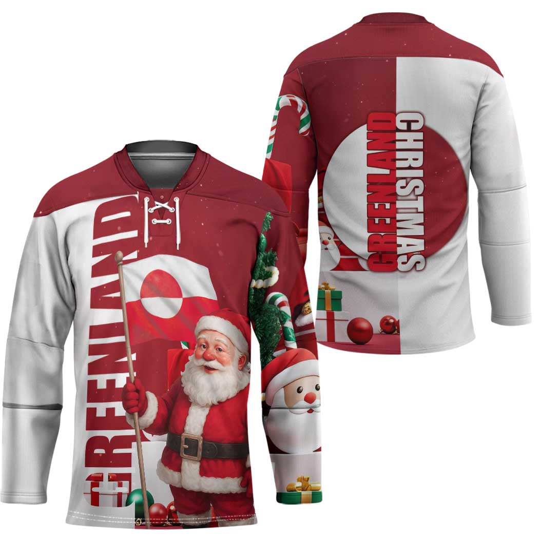 Greenland Santa Christmas Hockey Jersey Nordic Holiday Pride Design - Wonder Print Shop