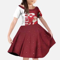 Greenland Santa Christmas Kid Short Sleeve Dress Nordic Holiday Pride Design - Wonder Print Shop
