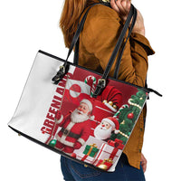 Greenland Santa Christmas Leather Tote Bag Nordic Holiday Pride Design - Wonder Print Shop