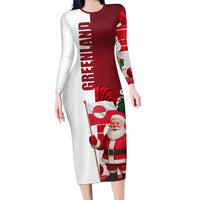 Greenland Santa Christmas Long Sleeve Bodycon Dress Nordic Holiday Pride Design - Wonder Print Shop