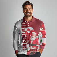 Greenland Santa Christmas Long Sleeve Polo Shirt Nordic Holiday Pride Design - Wonder Print Shop