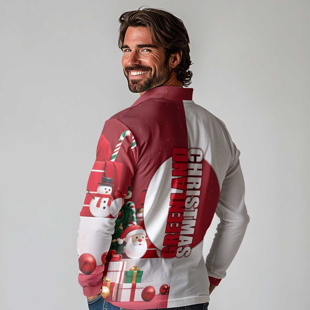 Greenland Santa Christmas Long Sleeve Polo Shirt Nordic Holiday Pride Design - Wonder Print Shop