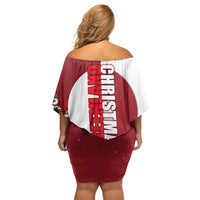 Greenland Santa Christmas Off Shoulder Short Dress Nordic Holiday Pride Design - Wonder Print Shop