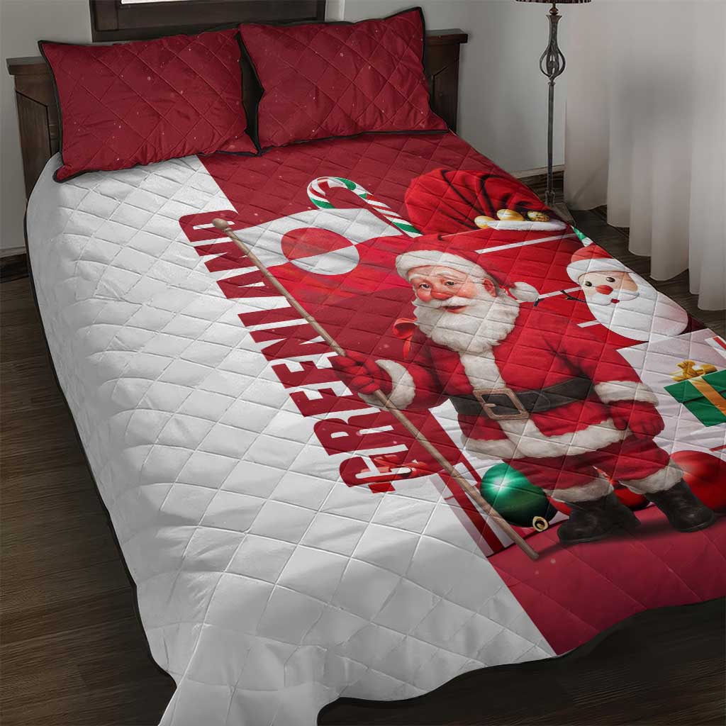 Greenland Santa Christmas Quilt Bed Set Nordic Holiday Pride Design - Wonder Print Shop
