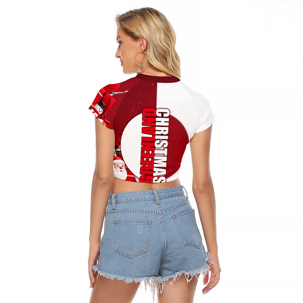Greenland Santa Christmas Raglan Cropped T Shirt Nordic Holiday Pride Design - Wonder Print Shop