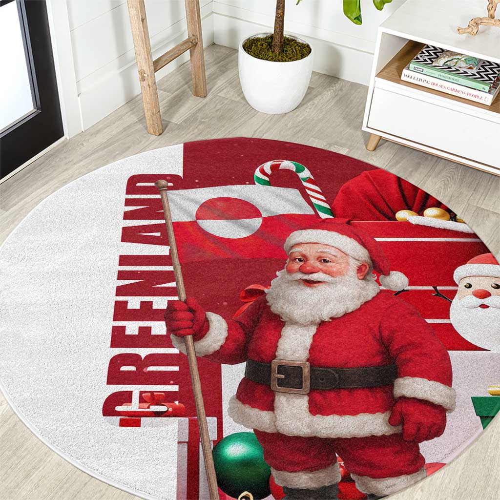 Greenland Santa Christmas Round Carpet Nordic Holiday Pride Design - Wonder Print Shop