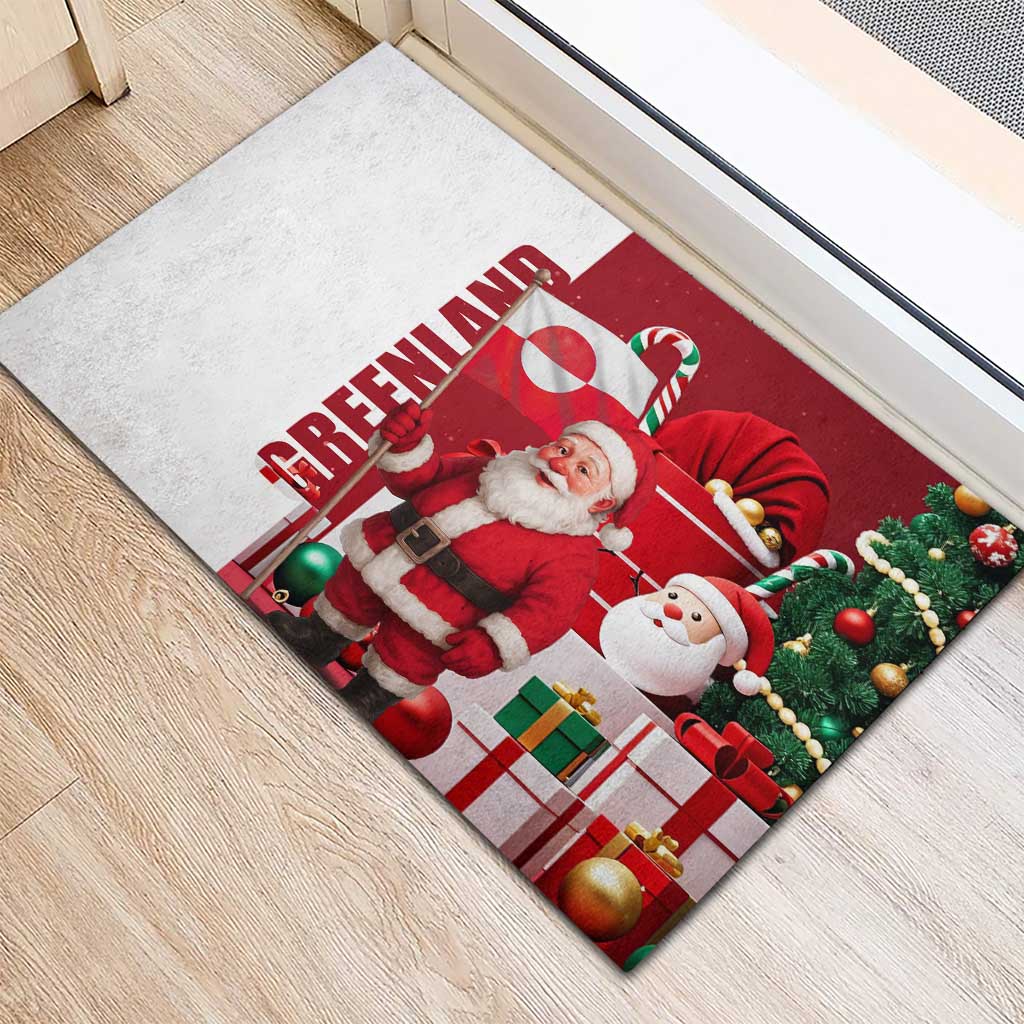 Greenland Santa Christmas Rubber Doormat Nordic Holiday Pride Design - Wonder Print Shop