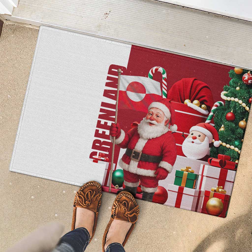 Greenland Santa Christmas Rubber Doormat Nordic Holiday Pride Design - Wonder Print Shop